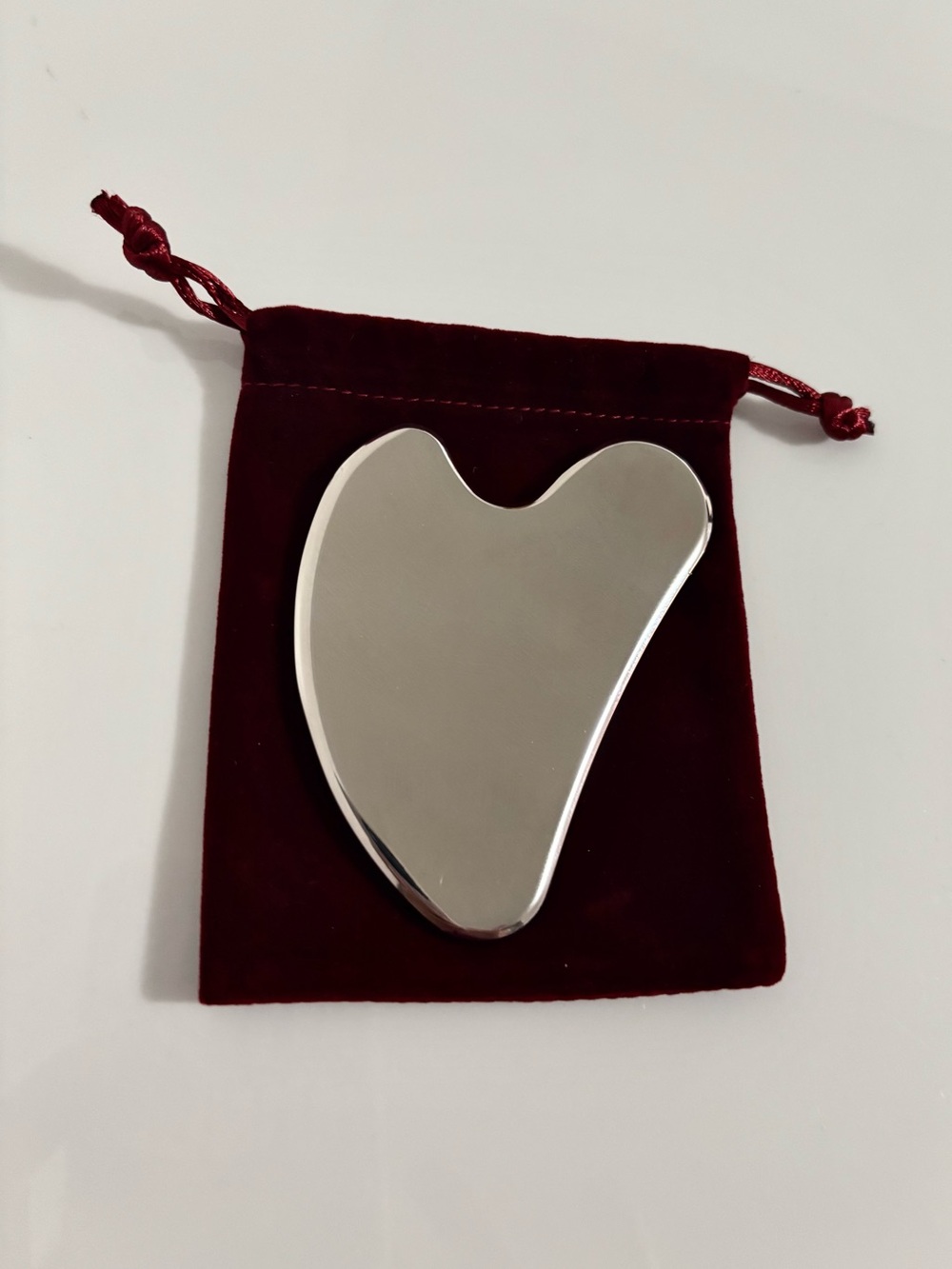 Stainless Steel Gua Sha With Travel Pouch, Facial Massage Tool, Skincare Tool